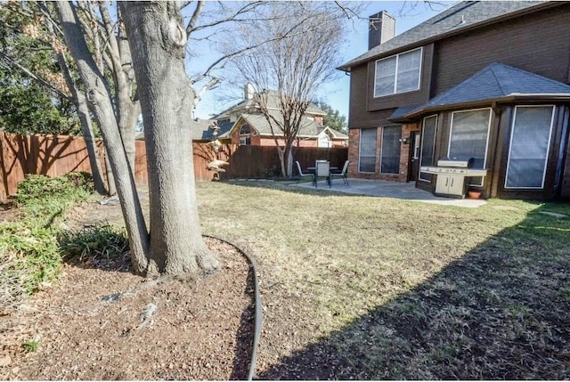 view of yard with a patio area