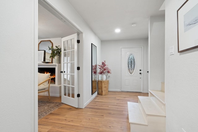 entrance foyer featuring light wood-type flooring