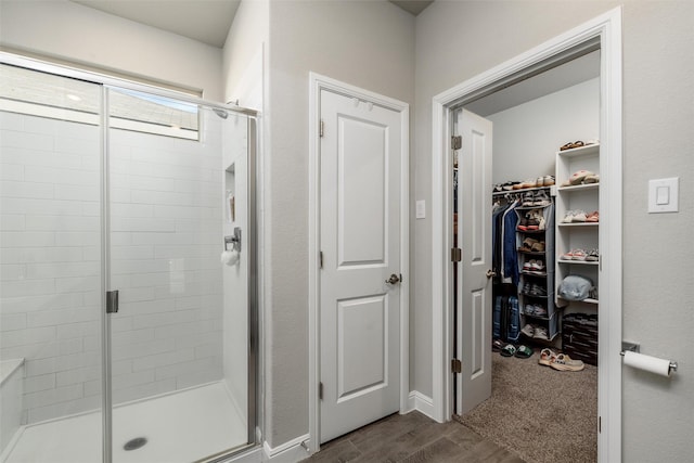 bathroom with walk in shower