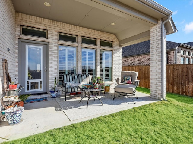 view of patio featuring outdoor lounge area