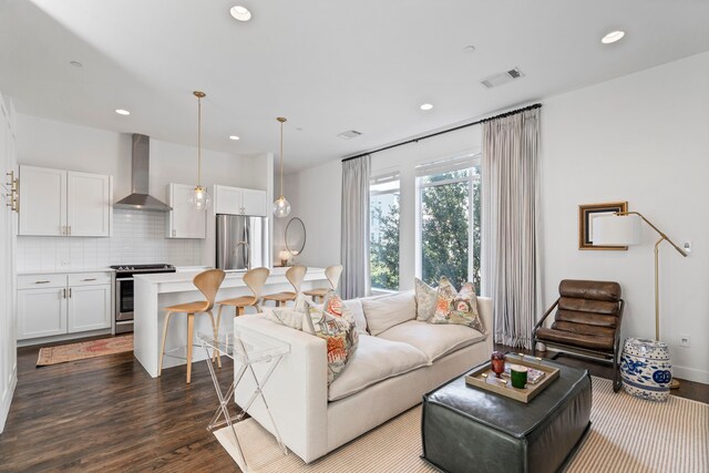 living room featuring hardwood / wood-style floors