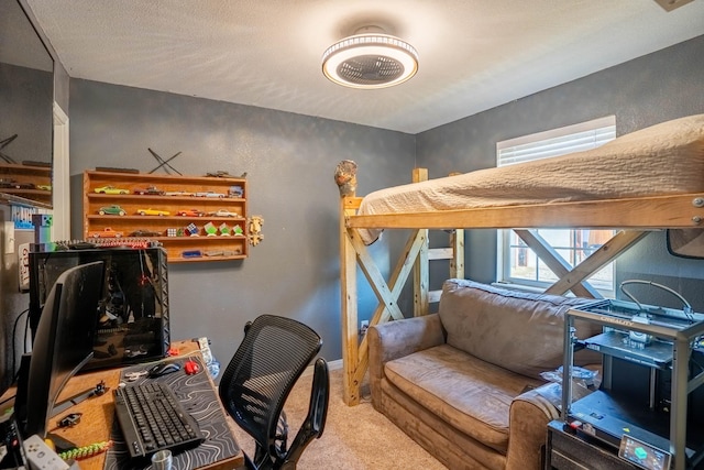 bedroom featuring carpet