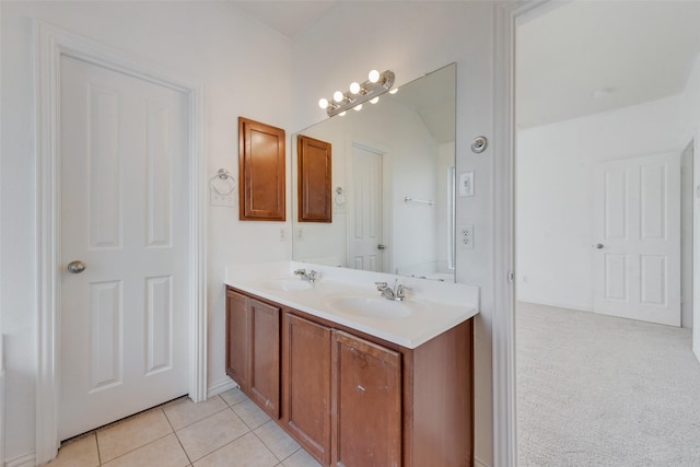 bathroom with vanity and tile patterned floors