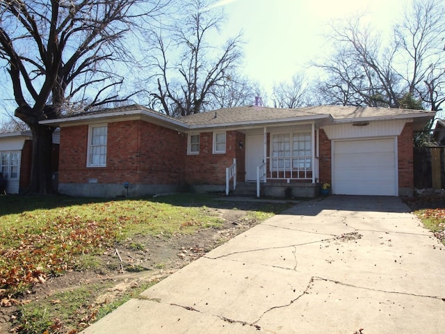 single story home with a garage