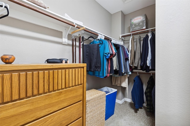 spacious closet with carpet flooring