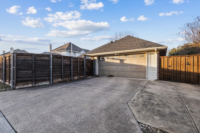 view of garage