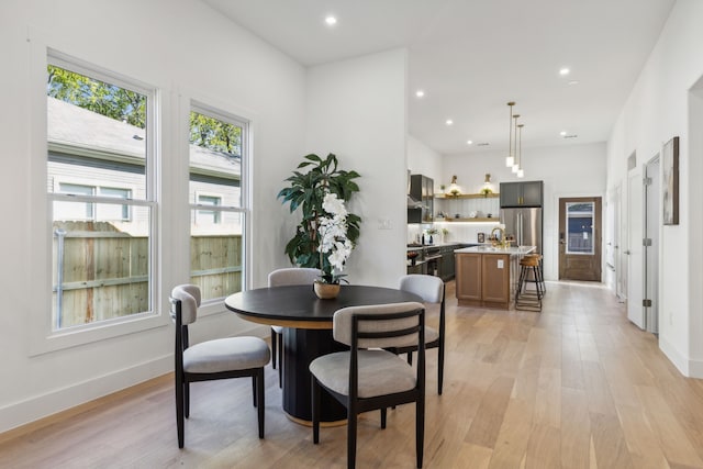 dining area featuring light hardwood / wood-style floors