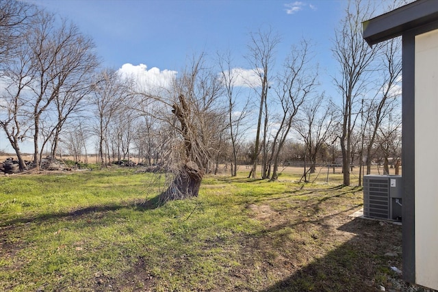 view of yard with central AC