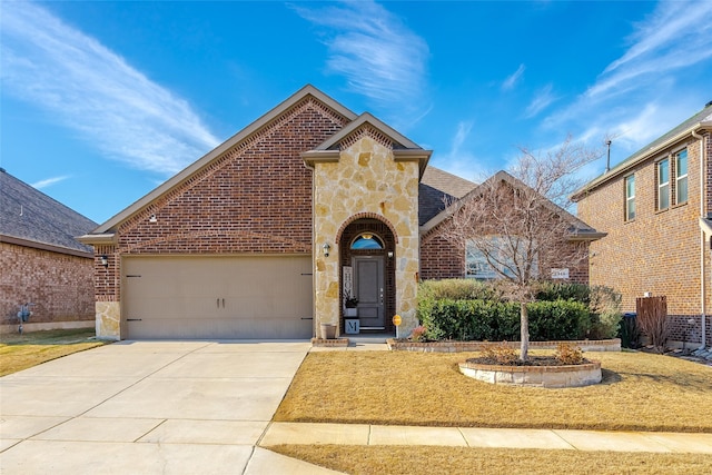 front of property with a garage