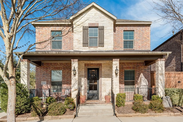 front of property featuring covered porch