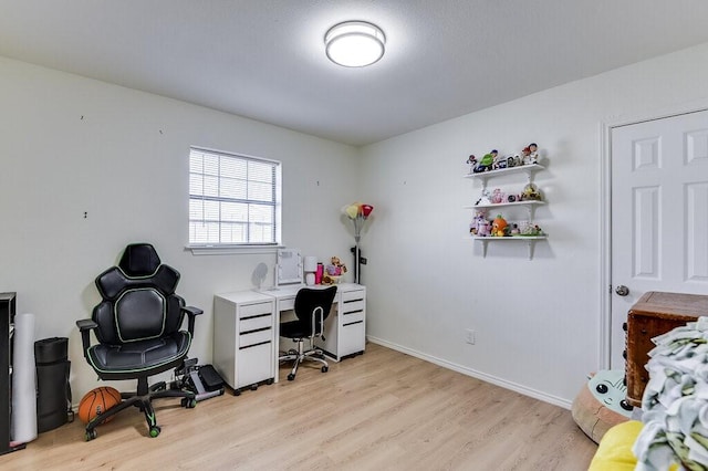 office space featuring light hardwood / wood-style floors