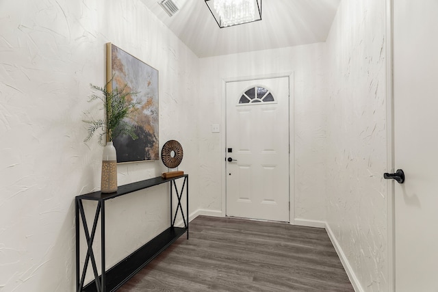 entrance foyer with dark hardwood / wood-style flooring