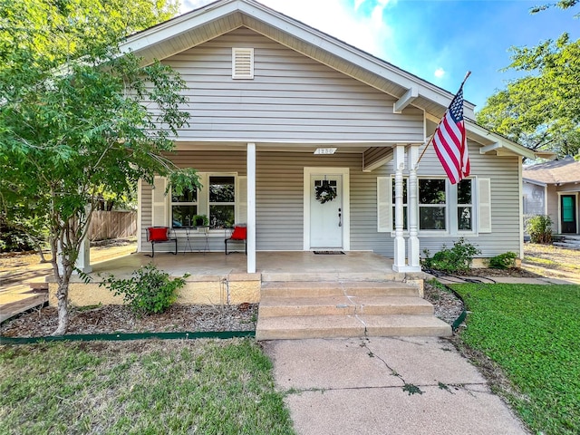 bungalow-style house with covered porch