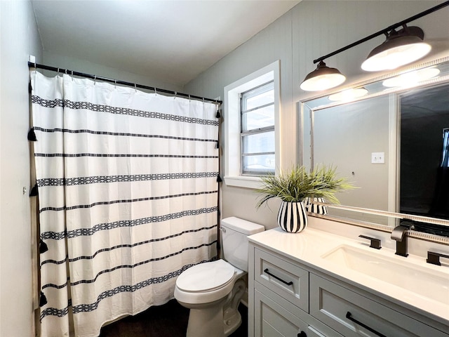 bathroom with toilet and vanity