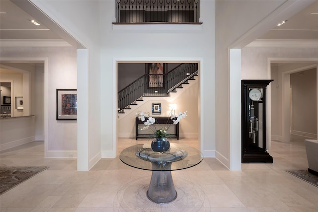 entrance foyer with ornamental molding