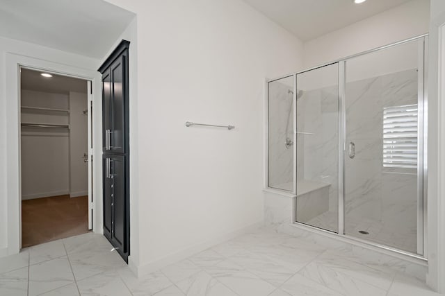 bathroom with an enclosed shower