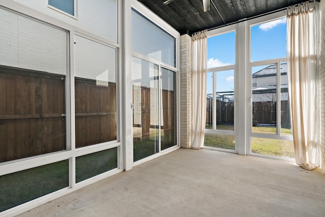 view of unfurnished sunroom