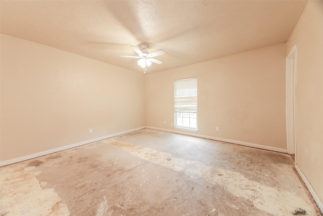 spare room featuring ceiling fan