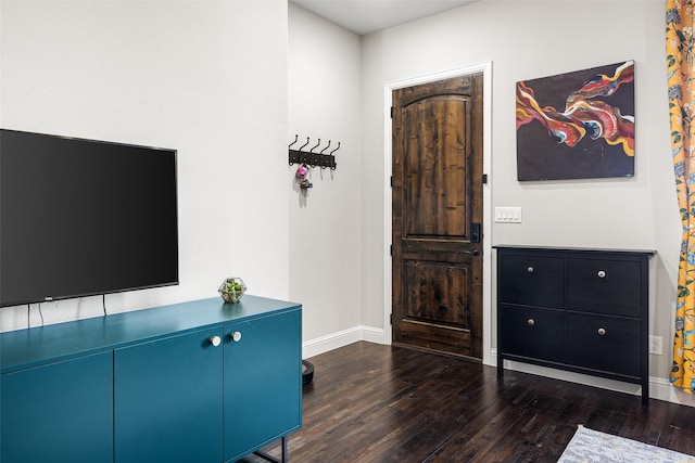 foyer featuring dark wood-type flooring