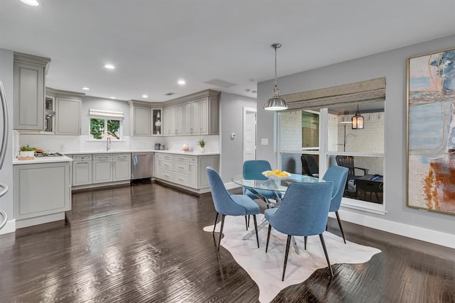 dining room featuring dark hardwood / wood-style flooring