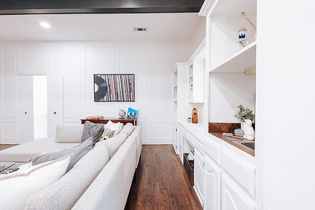 interior space featuring dark hardwood / wood-style floors