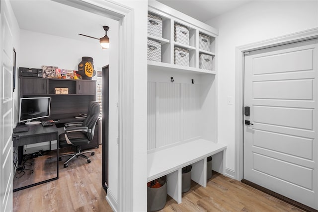 mudroom featuring light wood-type flooring