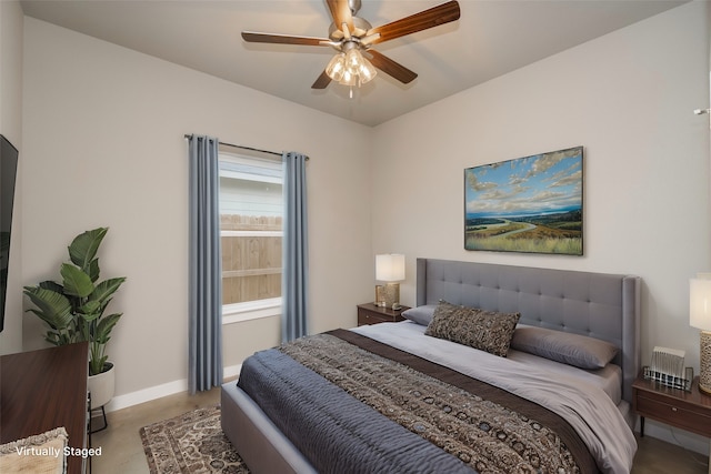 bedroom with ceiling fan