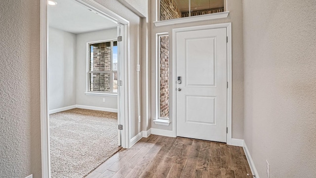 foyer with hardwood / wood-style flooring