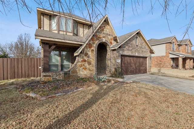 view of front of property featuring a garage