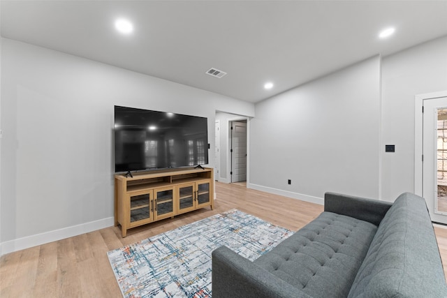 living room featuring light hardwood / wood-style flooring