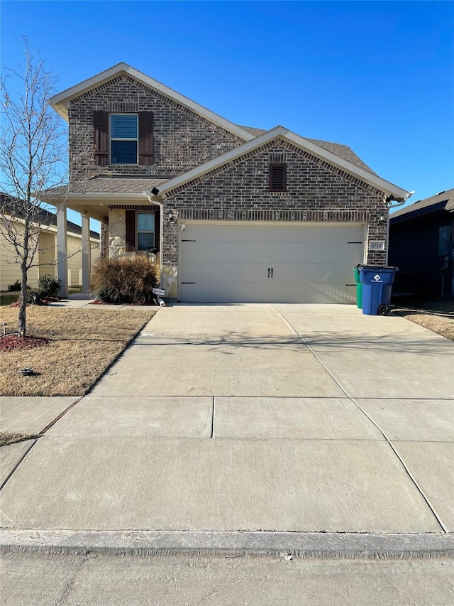 view of front of house with a garage