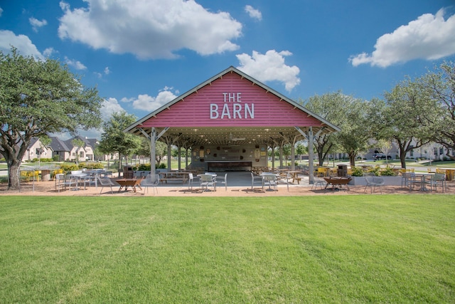 view of community featuring a yard