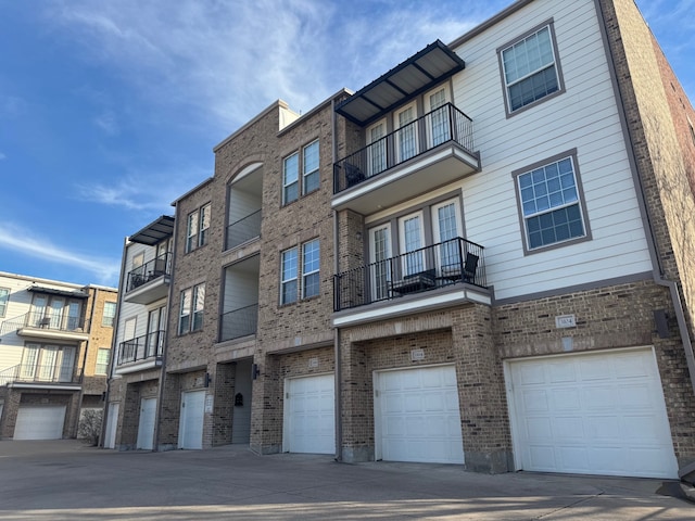 view of building exterior featuring a garage