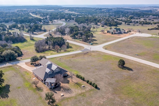 aerial view featuring a rural view