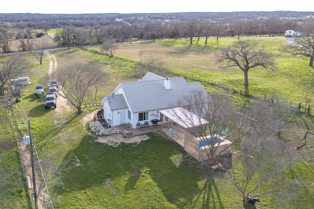 bird's eye view with a rural view