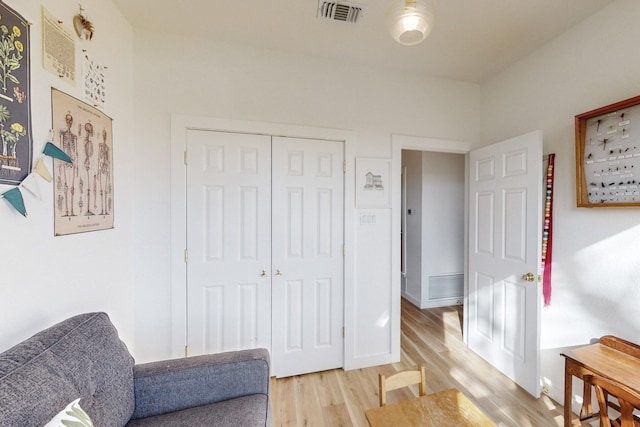 living area featuring light hardwood / wood-style flooring