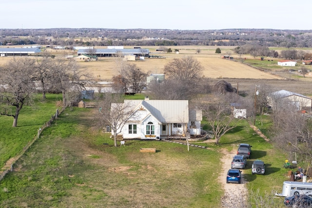 aerial view featuring a rural view