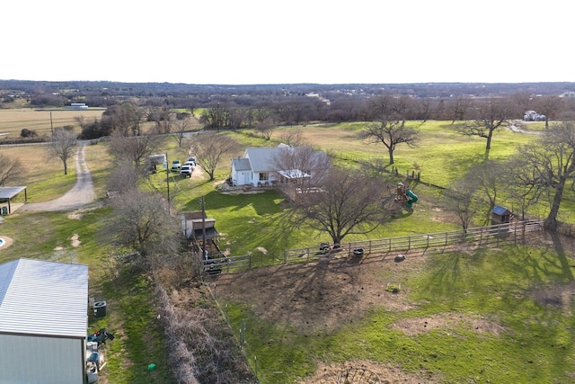 drone / aerial view featuring a rural view