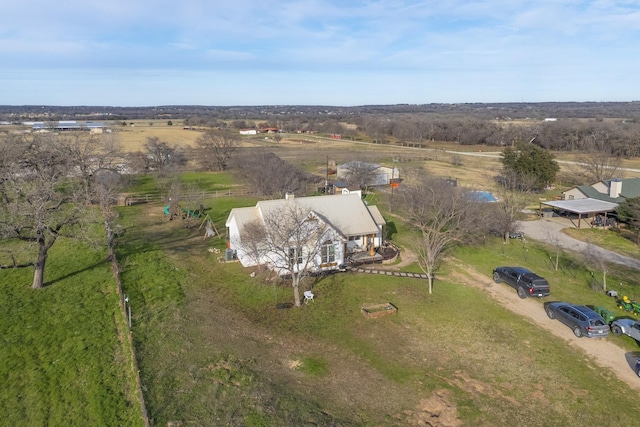 aerial view with a rural view