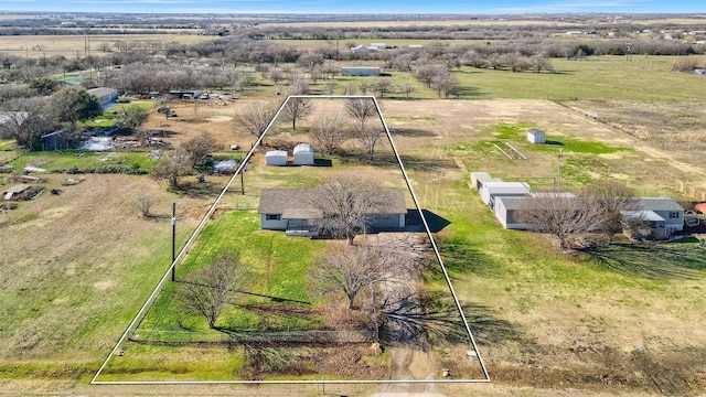 drone / aerial view with a rural view