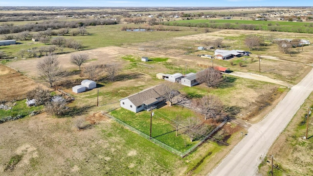 bird's eye view with a rural view