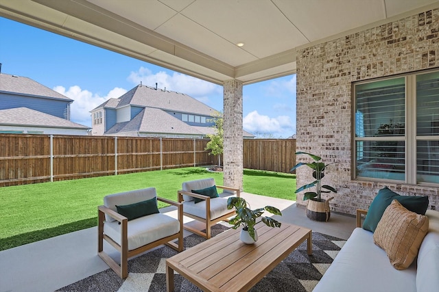 view of patio / terrace featuring outdoor lounge area