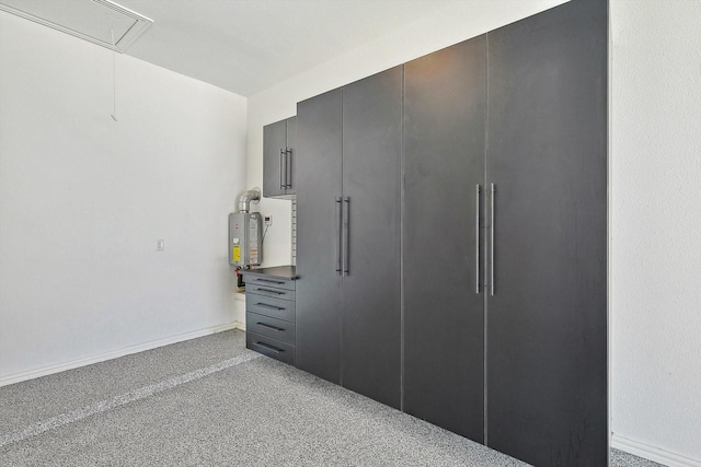 closet featuring water heater