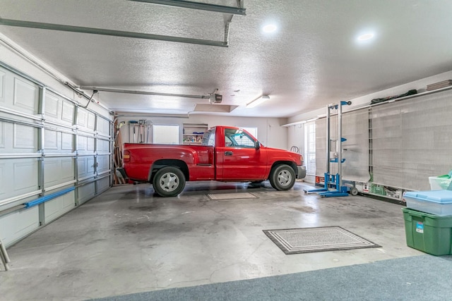 parking deck featuring a garage door opener