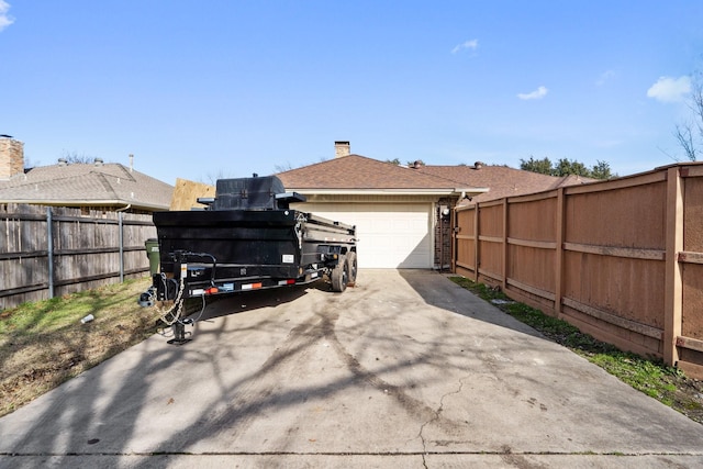 view of garage