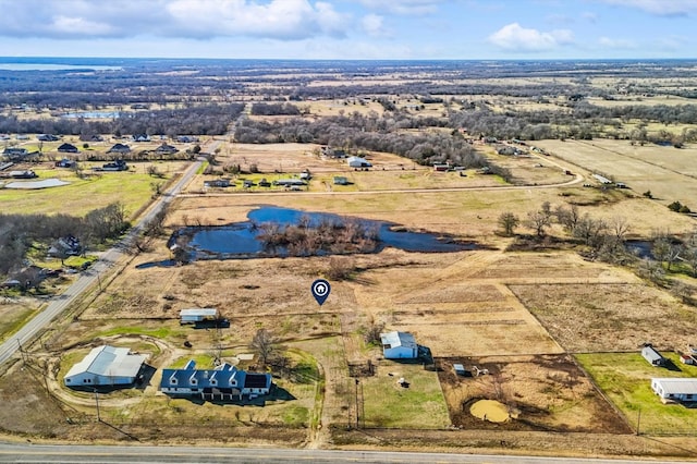 aerial view featuring a rural view