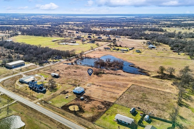 bird's eye view featuring a rural view