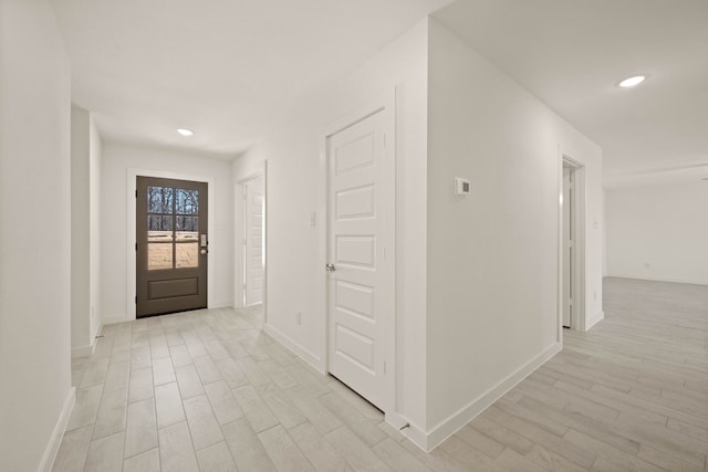 foyer entrance featuring light hardwood / wood-style flooring