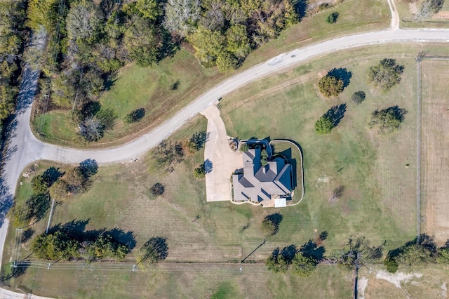 aerial view with a rural view