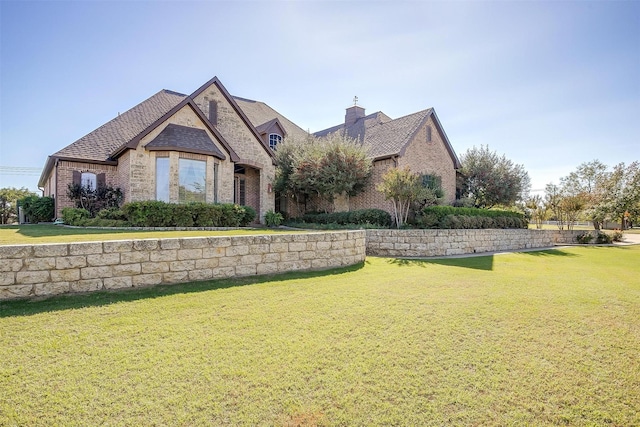 view of front facade featuring a front yard